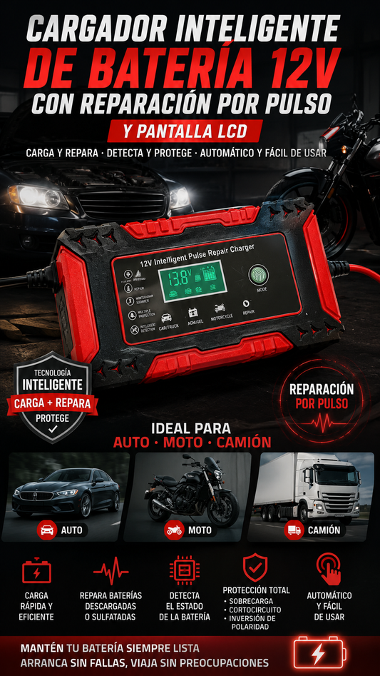 Cargador Inteligente de Bateria 12V