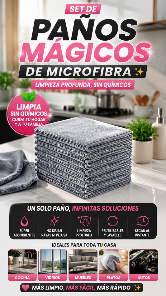 Set de Paños Mágicos de Microfibra